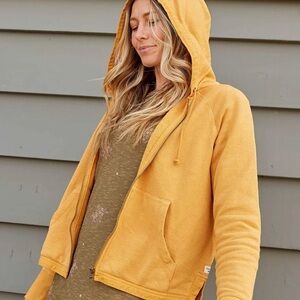 Toad&Co Mustard Epiq Zip Up Hoodie. Hemp Cotton Material. Size S.